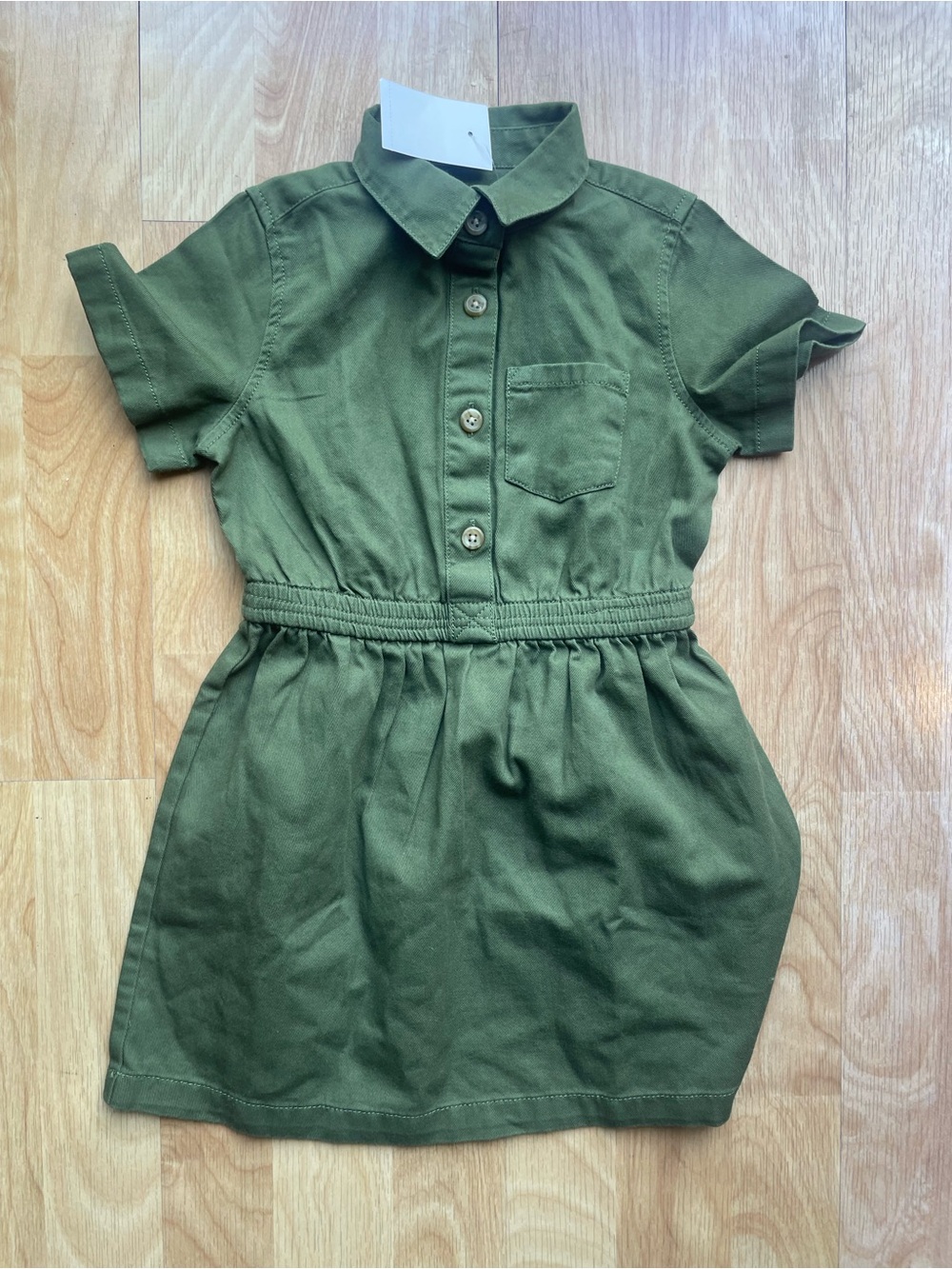 J.crew 4 Girls Olive Green Short Sleeve Shirt Dress